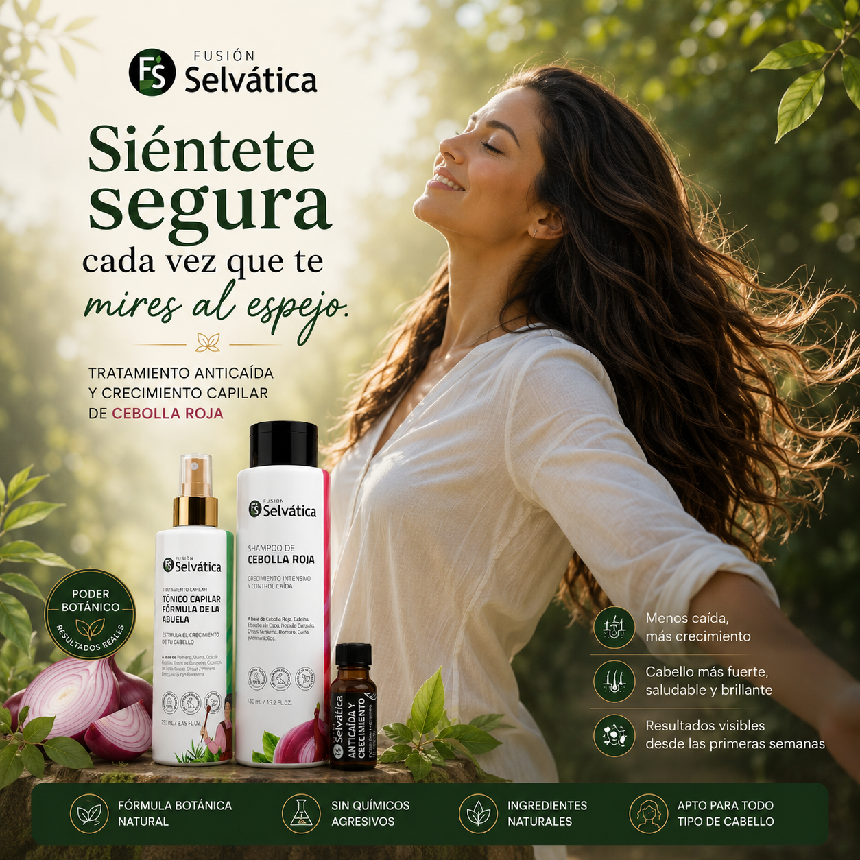 Tratamiento Anticaída y Crecimiento Capilar de Cebolla Roja